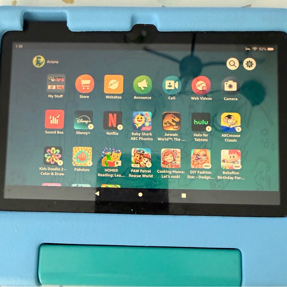 Amazon Fire 7 Kids Tablet with Blue Case - Child-Friendly Tablet Newest version